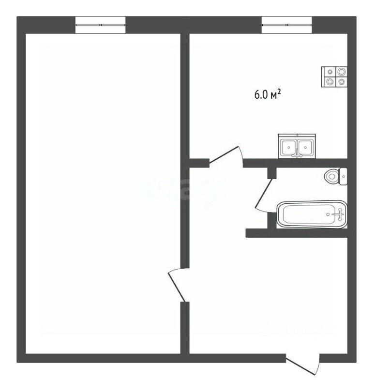 1-комнатная 36.8 м2 в ЖК undefined корпус null этаж 2