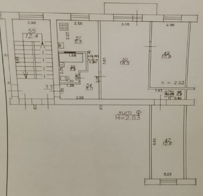 3-комнатная 56.2 м2 в ЖК undefined корпус null этаж 2