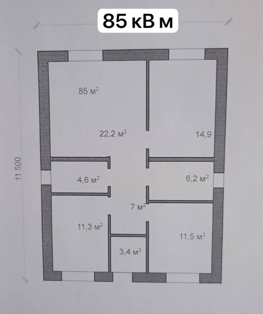 3-комнатная 85 м2 в ЖК undefined корпус null этаж null