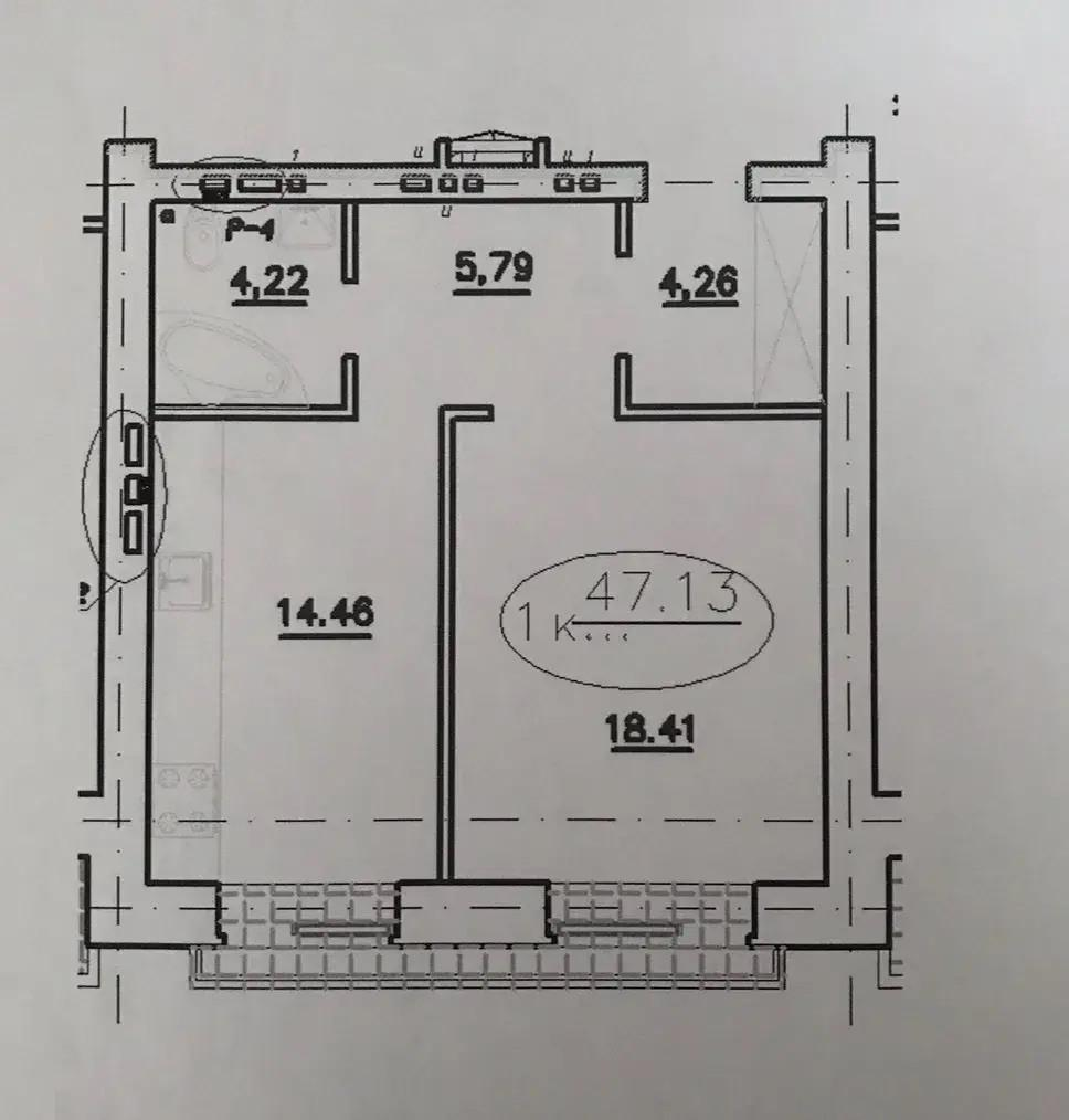 1-комнатная 46 м2 в ЖК undefined корпус null этаж 10