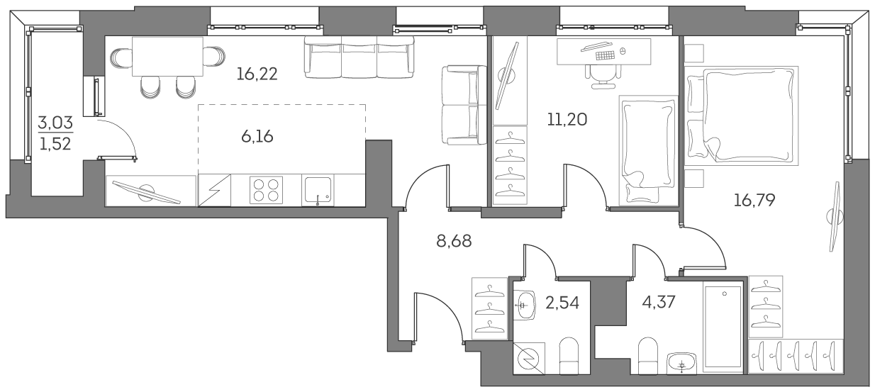Студия 67 м2 в ЖК Аквилон Бисайд 2.0 корпус null этаж 13