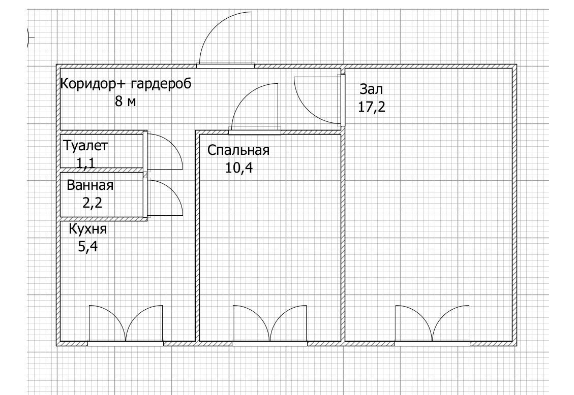 2-комнатная 43.8 м2 в ЖК undefined корпус null этаж 1