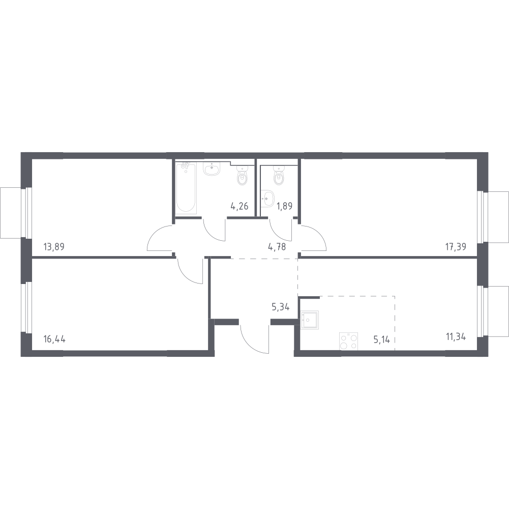 Студия 80 м2 в ЖК Мытищи Парк корпус null этаж 12