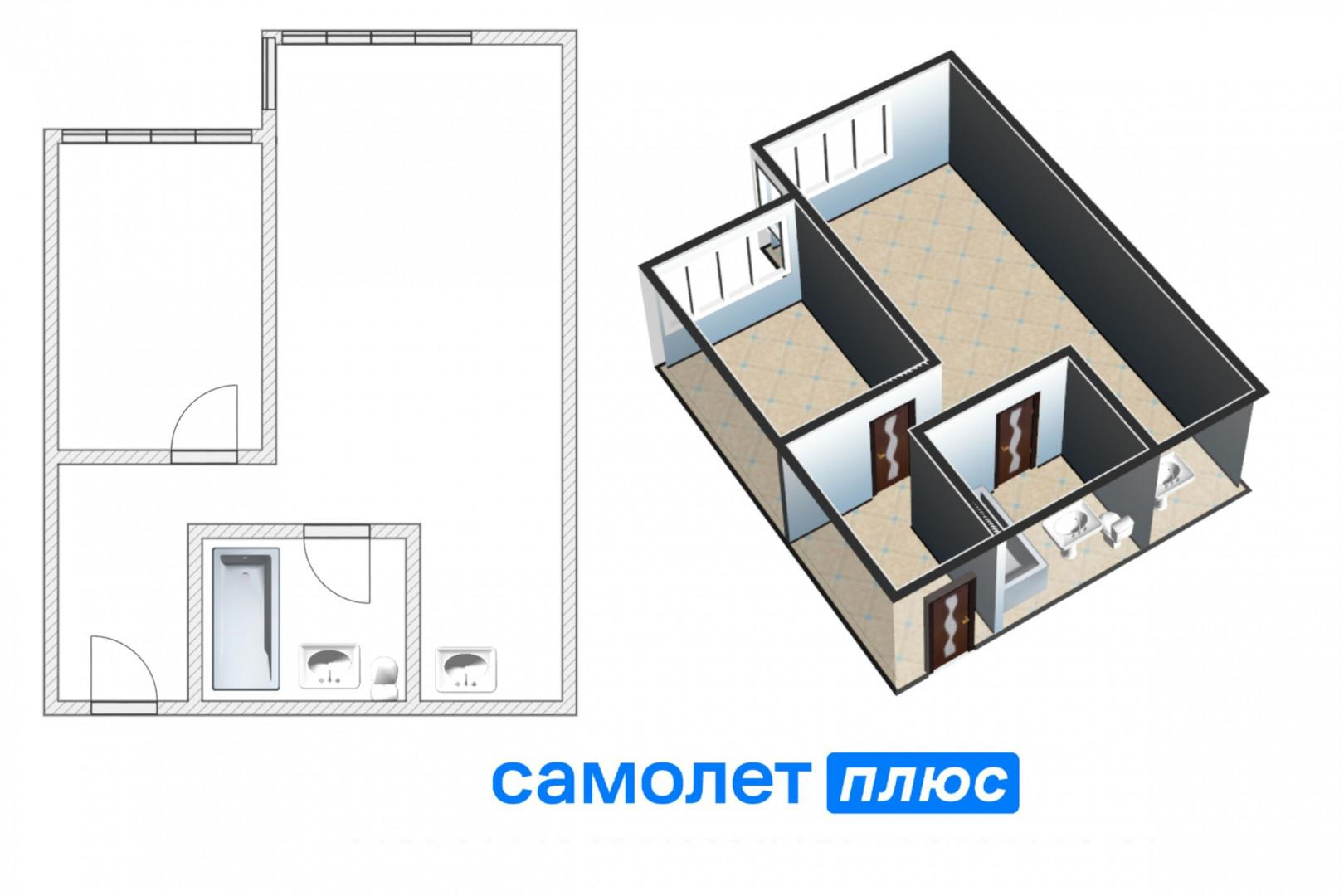 2-комнатная 40.8 м2 в ЖК undefined корпус null этаж 8