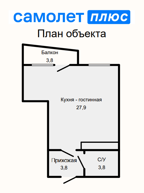 Студия 33.9 м2 в ЖК undefined корпус null этаж 11