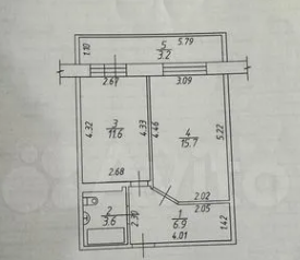 1-комнатная 40.8 м2 в ЖК undefined корпус null этаж 1