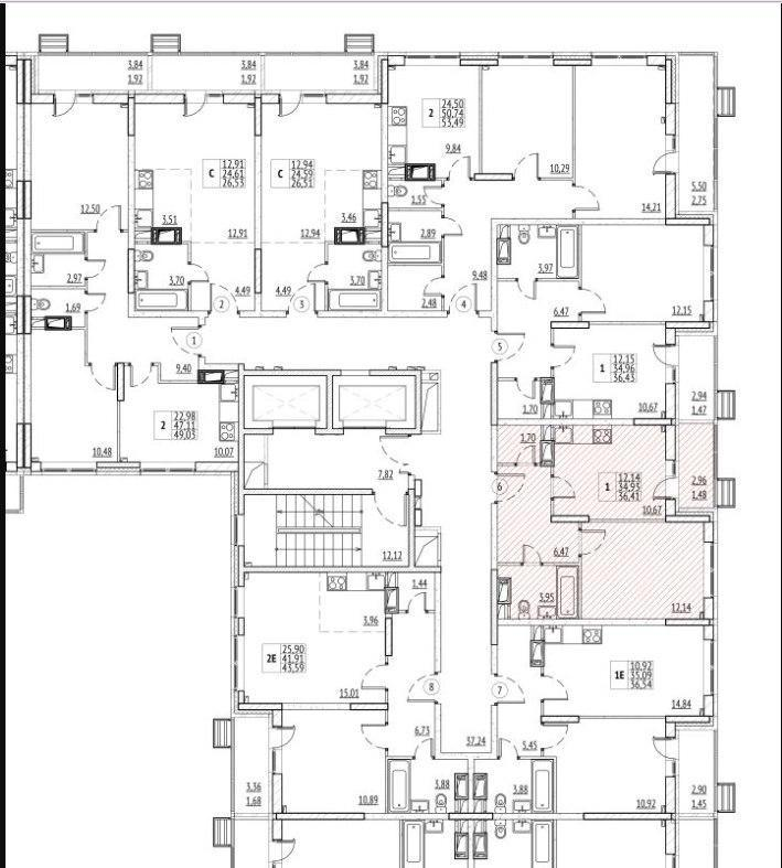 1-комнатная 36.4 м2 в ЖК undefined корпус null этаж 13