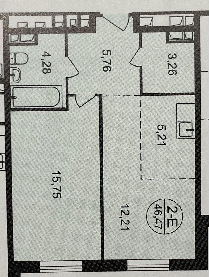 2-комнатная 46.5 м2 в ЖК undefined корпус null этаж 8