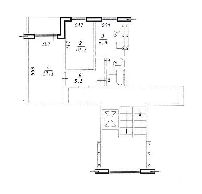 2-комнатная 45.3 м2 в ЖК undefined корпус null этаж 7