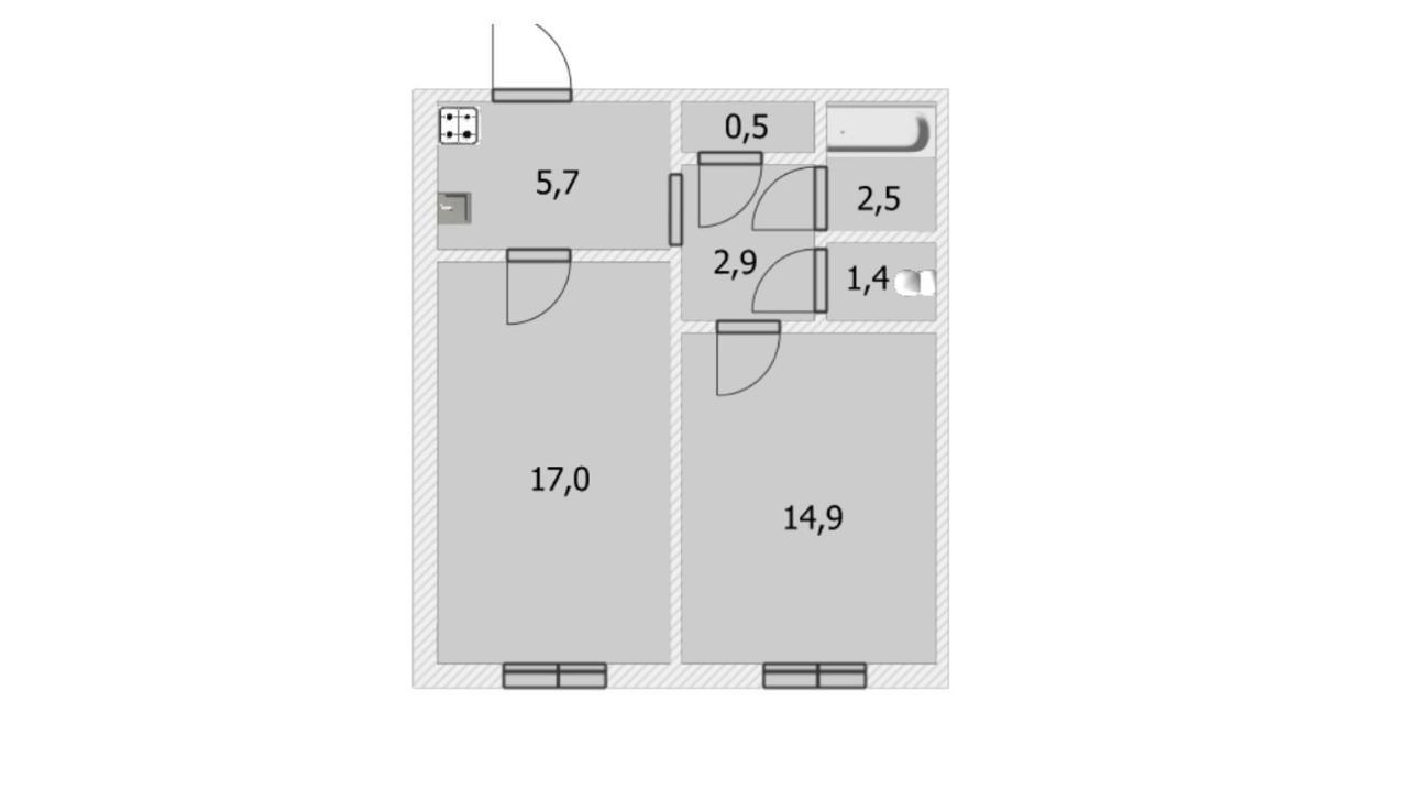 2-комнатная 44.9 м2 в ЖК undefined корпус null этаж 1