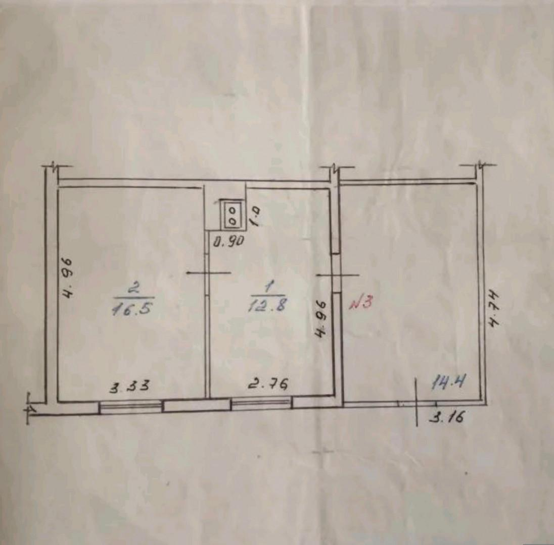 2-комнатная 43.7 м2 в ЖК undefined корпус null этаж 1
