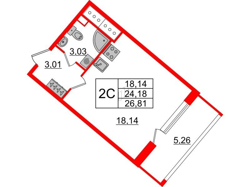 Студия 24 м2 в ЖК Pulse Premier корпус null этаж 20