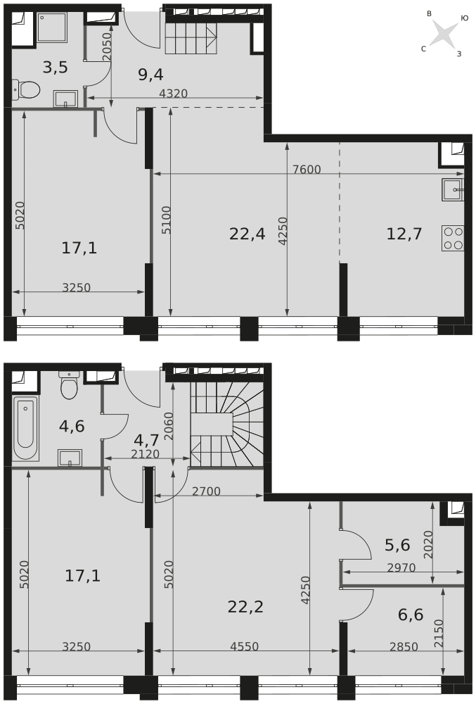5-комнатная 125 м2 в ЖК Sydney City корпус null этаж 42