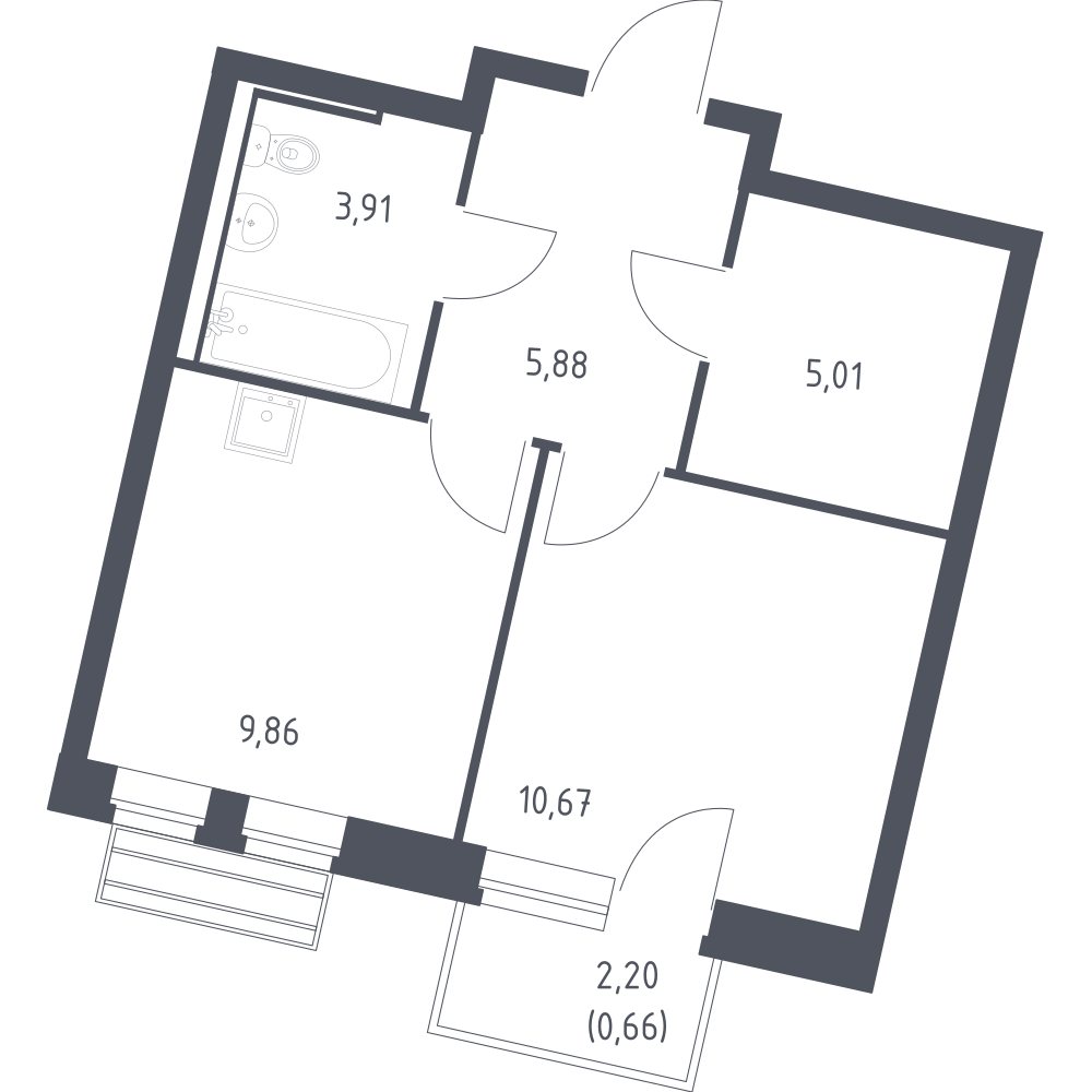 1-комнатная 35 м2 в ЖК Рублёвский Квартал корпус null этаж 9