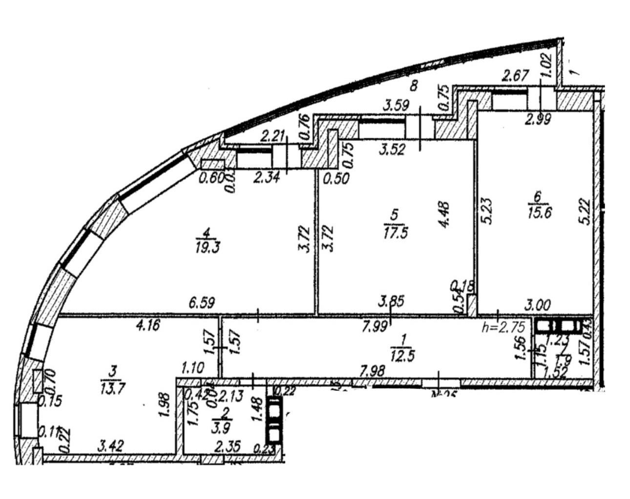 3-комнатная 84.4 м2 в ЖК undefined корпус null этаж 8