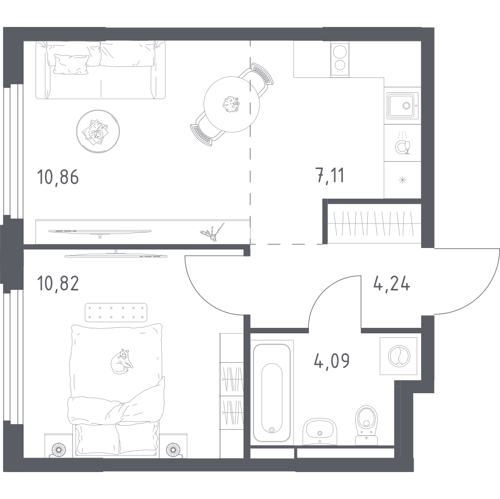 Студия 37 м2 в ЖК Космический Квартал корпус null этаж 15