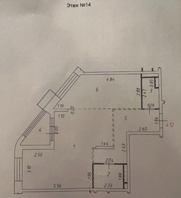 2-комнатная 69 м2 в ЖК undefined корпус null этаж 14