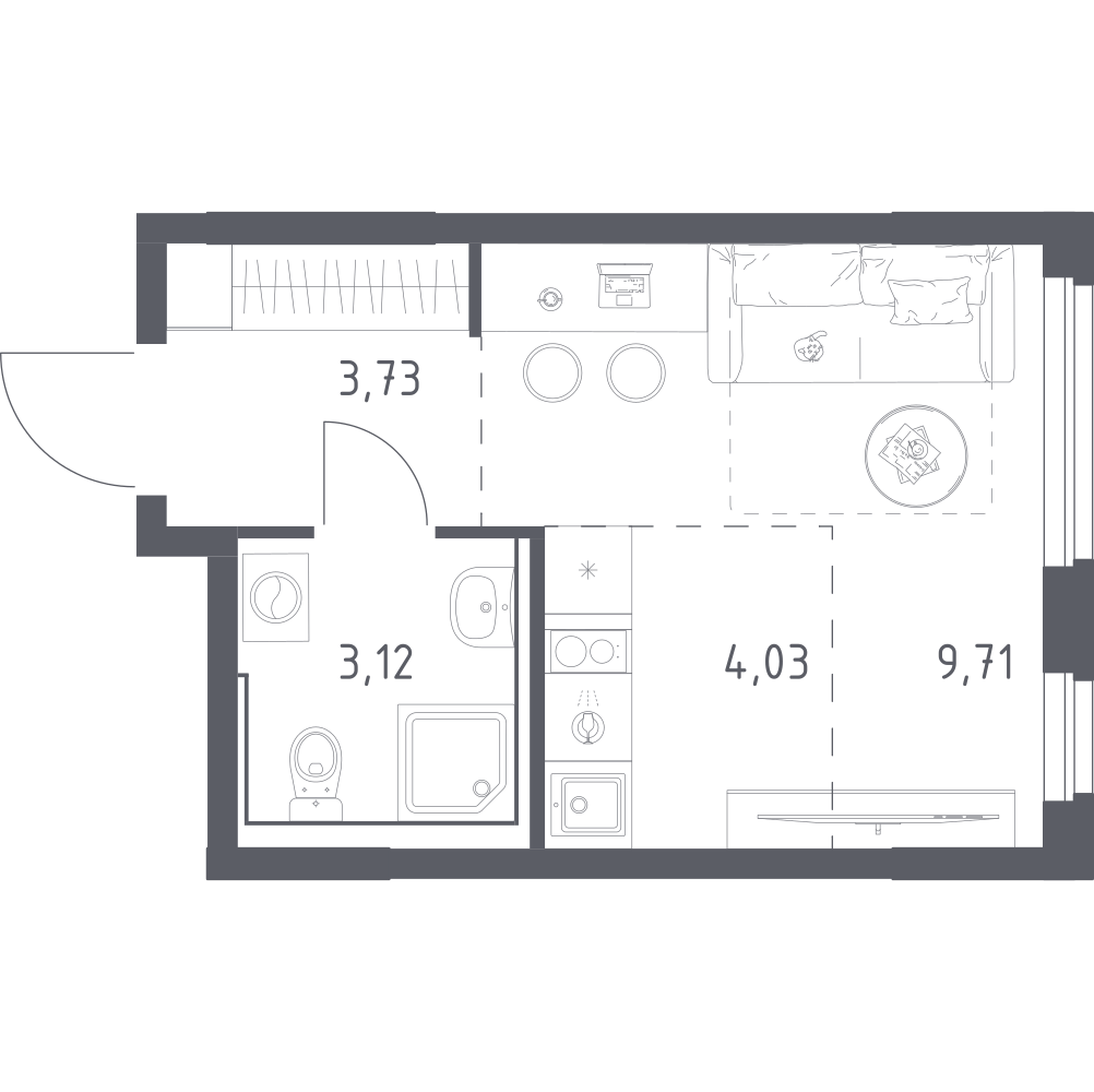 Студия 20 м2 в ЖК Донские Легенды корпус null этаж 12