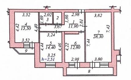 3-комнатная 92.6 м2 в ЖК undefined корпус null этаж 3