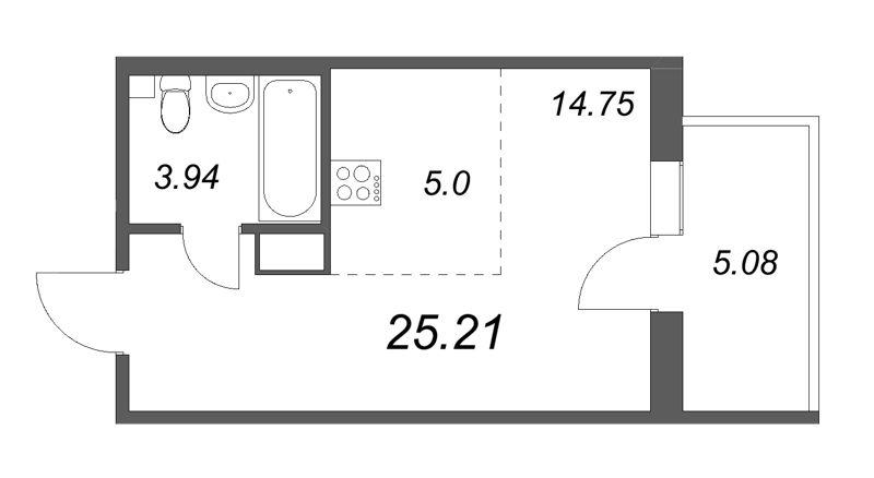 Студия 25 м2 в ЖК IQ Гатчина корпус null этаж 7