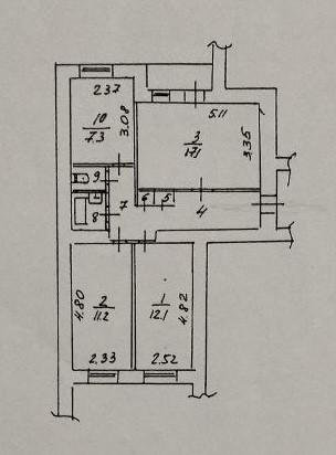 3-комнатная 61.1 м2 в ЖК undefined корпус null этаж 8