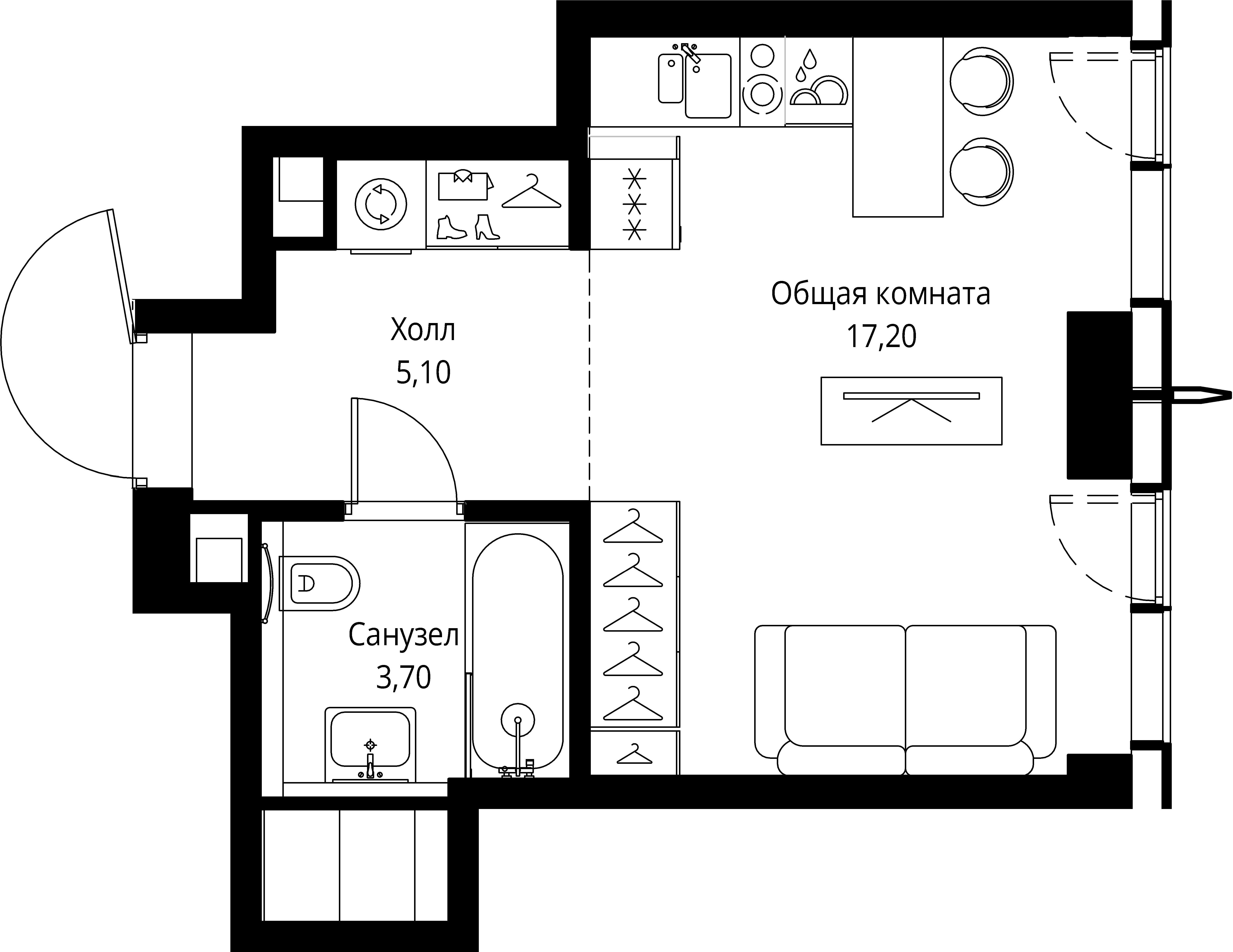 Студия 26 м2 в ЖК CITY BAY корпус null этаж 27