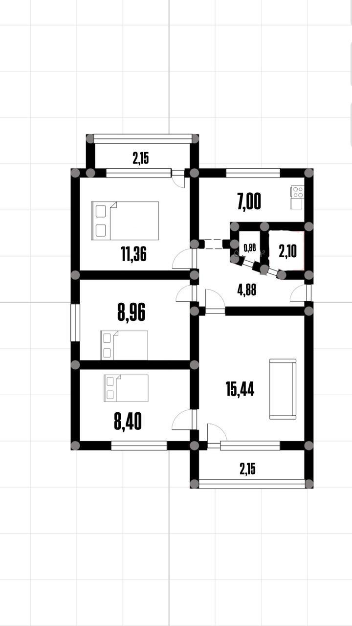 4-комнатная 60 м2 в ЖК undefined корпус null этаж 4