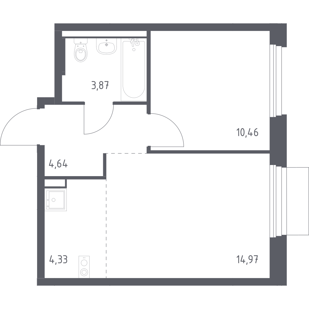 Студия 37 м2 в ЖК Новое Внуково корпус null этаж 8