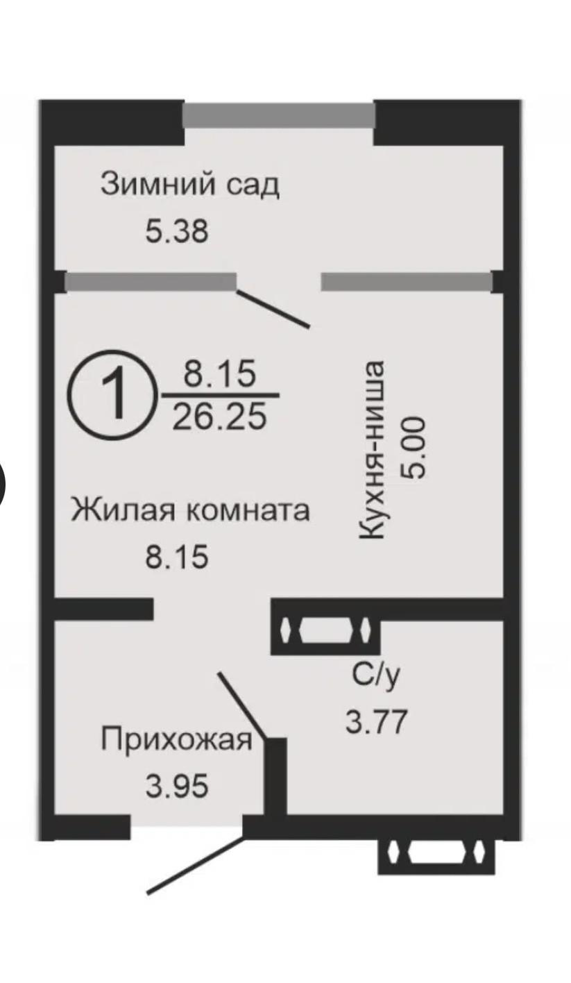 Студия 26.3 м2 в ЖК undefined корпус null этаж 17
