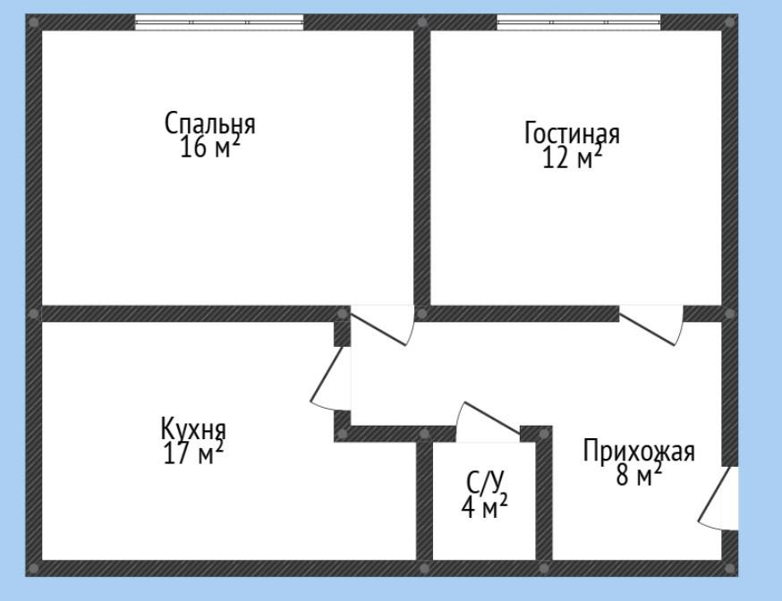 2-комнатная 57 м2 в ЖК undefined корпус null этаж 12