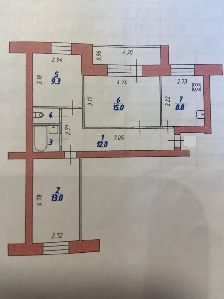 3-комнатная 63 м2 в ЖК undefined корпус null этаж 7