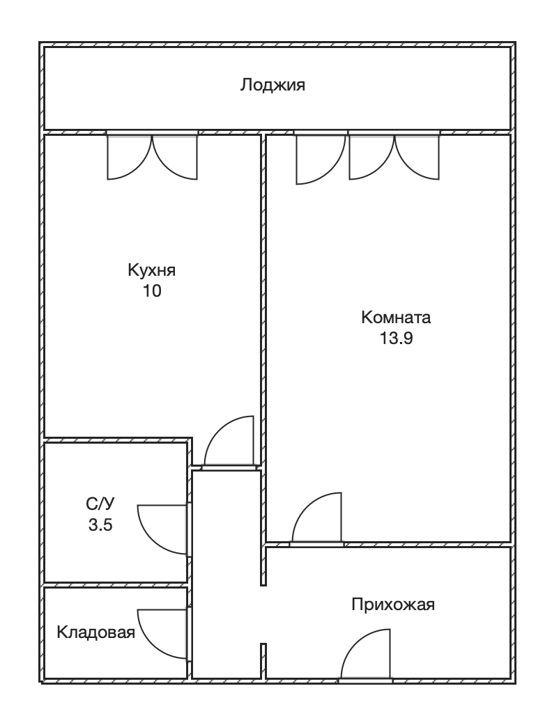 1-комнатная 36.6 м2 в ЖК undefined корпус null этаж 10