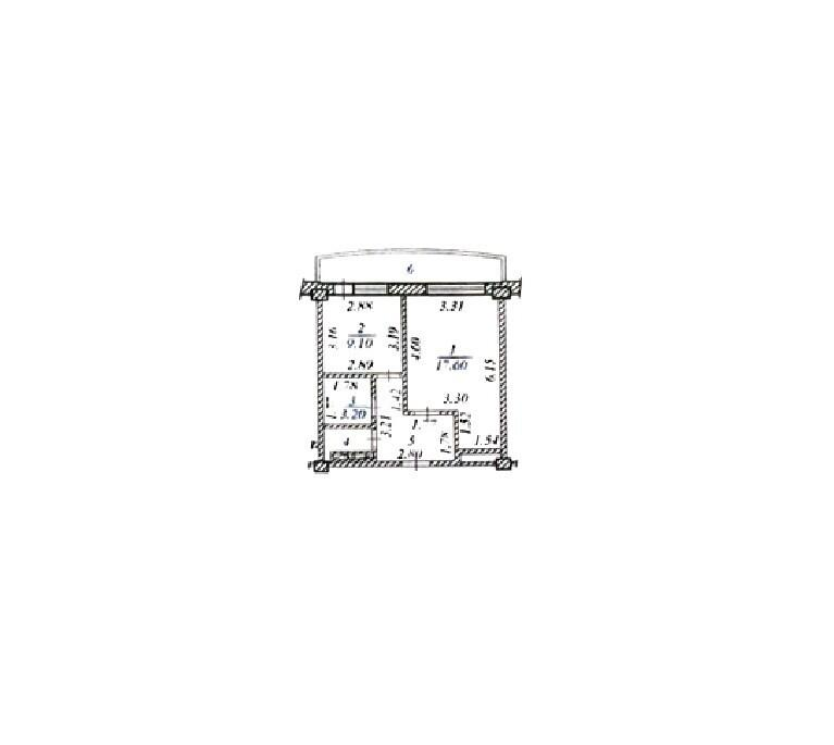 1-комнатная 40.3 м2 в ЖК undefined корпус null этаж 6