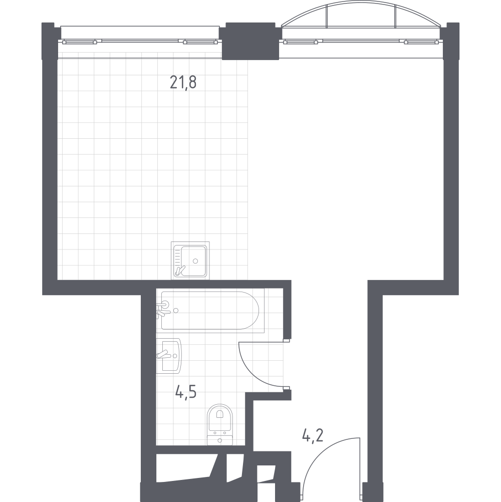 Студия 30 м2 в ЖК Новоданиловская 8 корпус null этаж 13