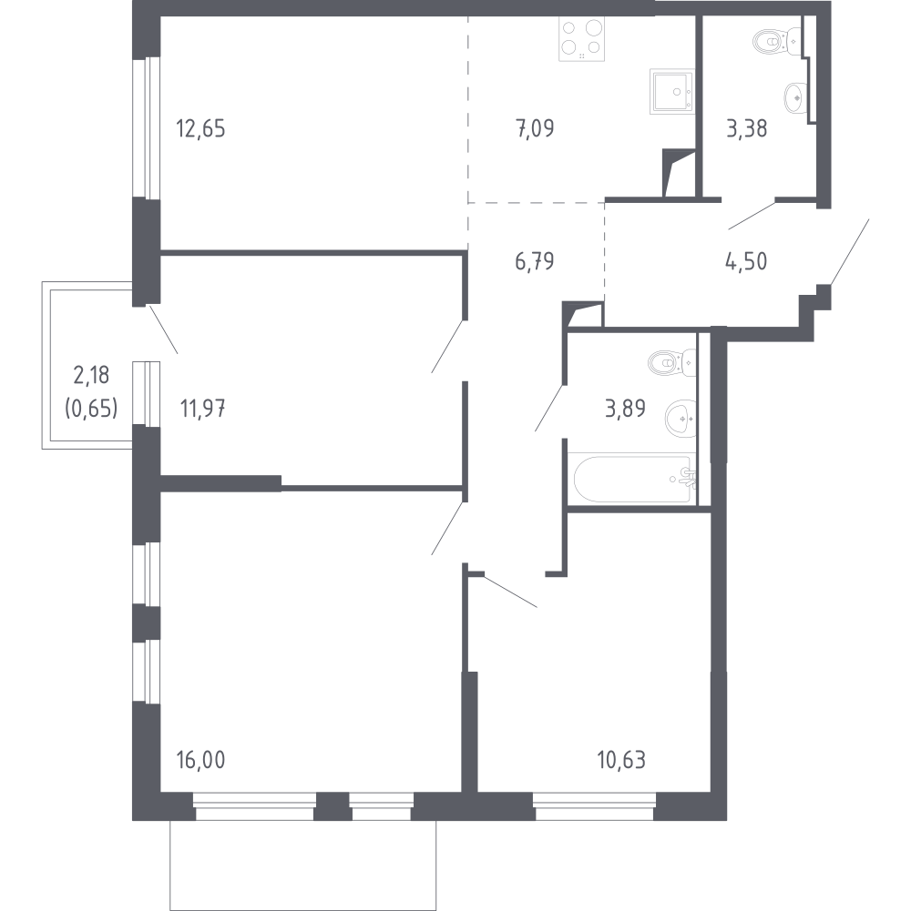Студия 76 м2 в ЖК Чаркова 72 корпус null этаж 5