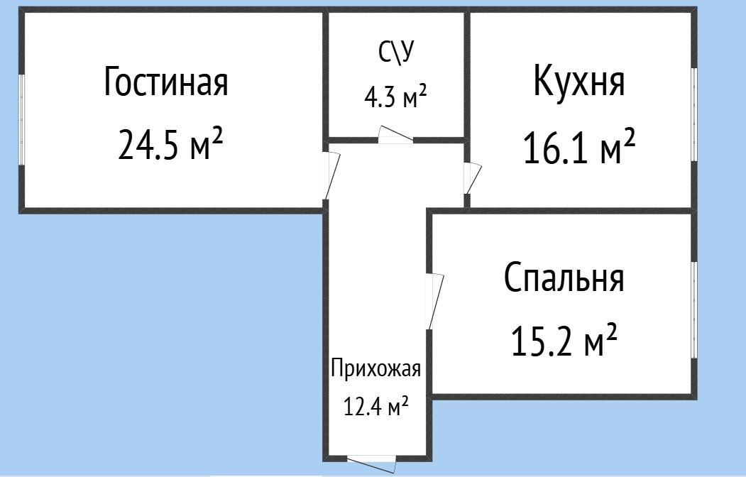 2-комнатная 72.5 м2 в ЖК undefined корпус null этаж 1