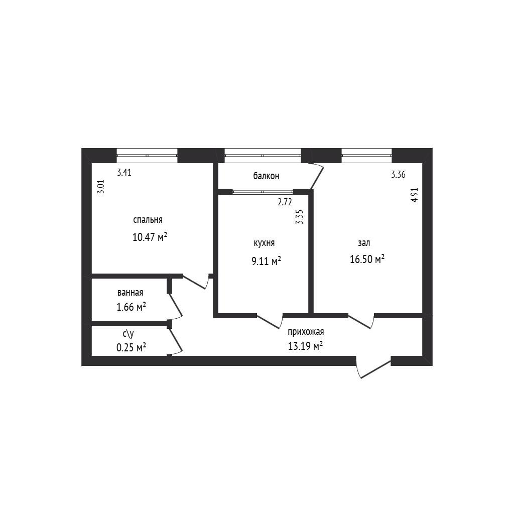 2-комнатная 54.4 м2 в ЖК undefined корпус null этаж 5