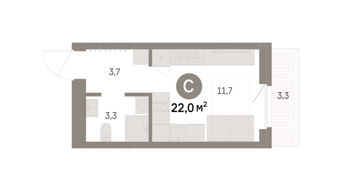 Студия 21 м2 в ЖК Шишимская горка корпус null этаж 4