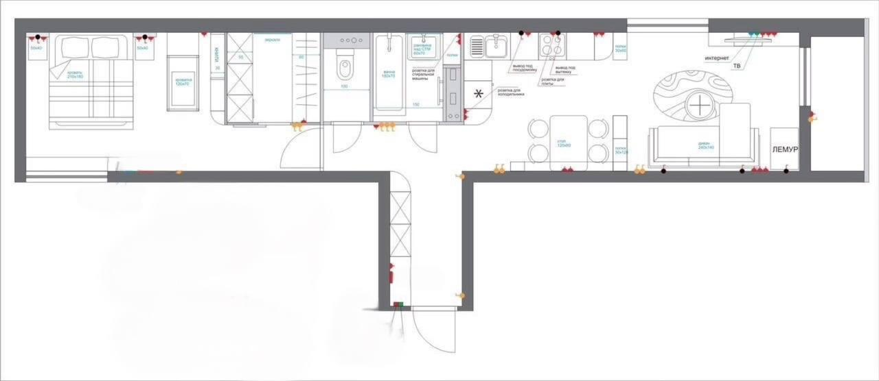 2-комнатная 53.3 м2 в ЖК undefined корпус null этаж 6