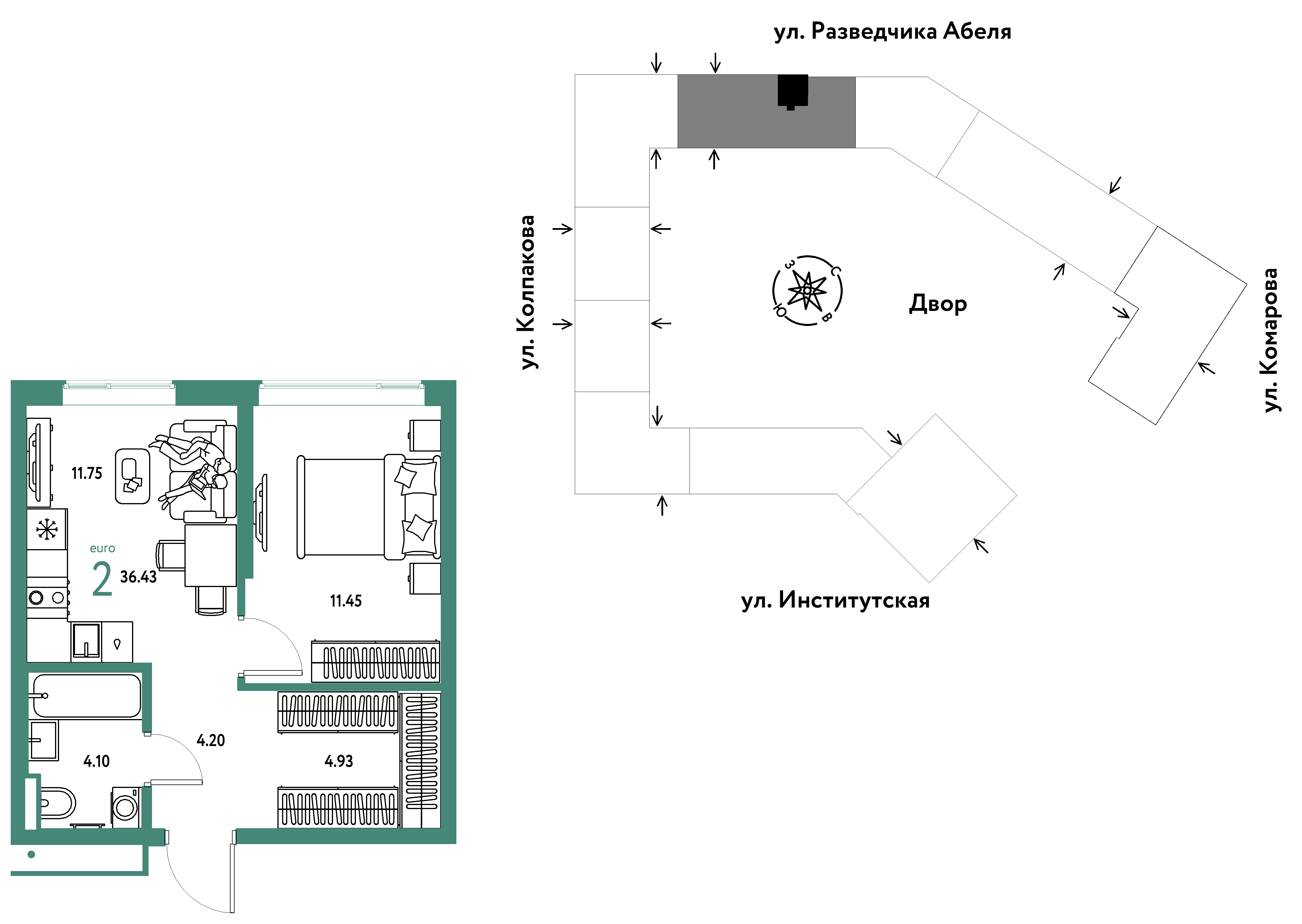 Студия 36 м2 в ЖК Страна.Парковая корпус null этаж 16
