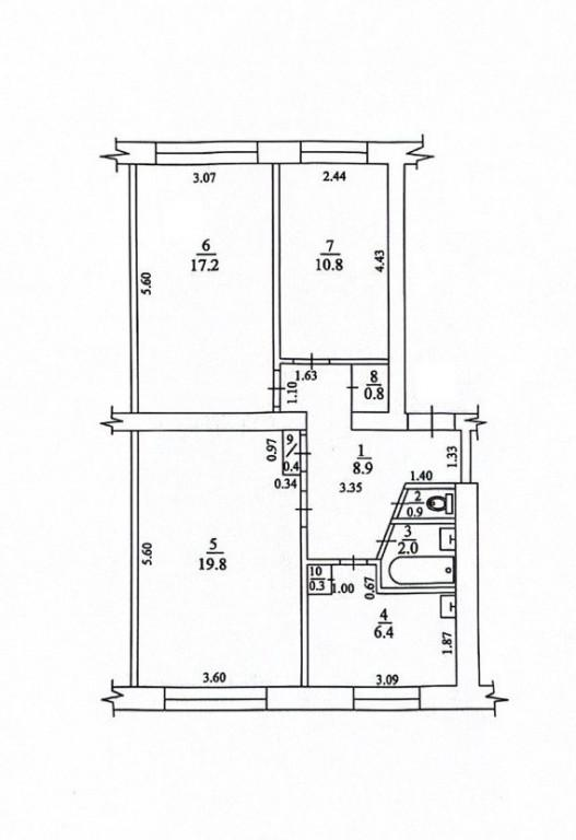 3-комнатная 67.5 м2 в ЖК undefined корпус null этаж 1