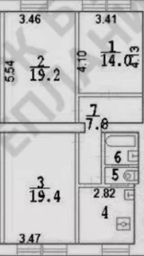 3-комнатная 70.2 м2 в ЖК undefined корпус null этаж 1