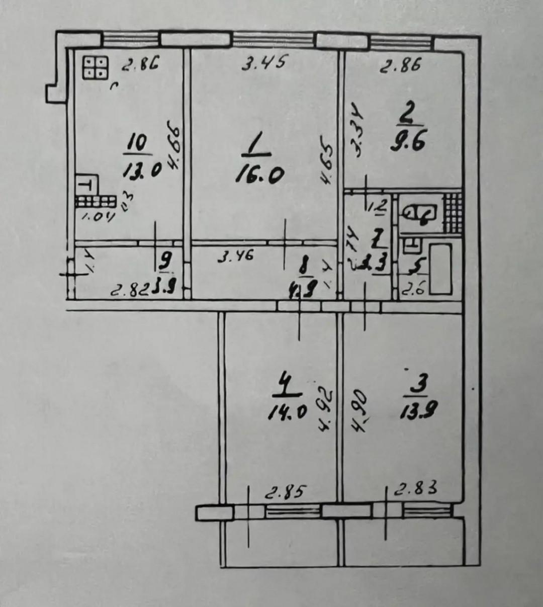 4-комнатная 86.2 м2 в ЖК undefined корпус null этаж 10