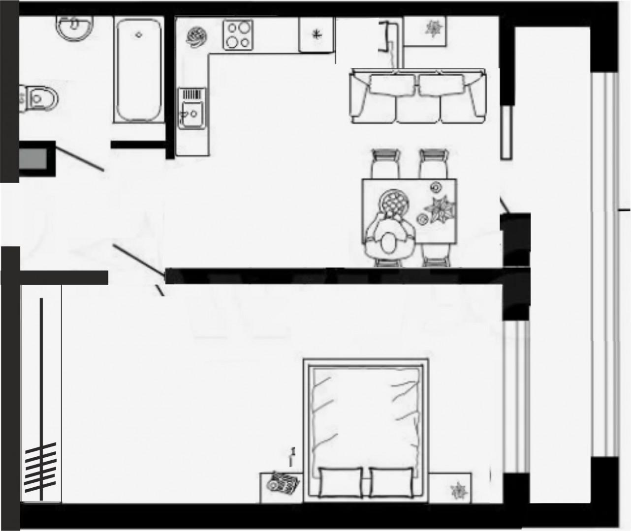 1-комнатная 37.1 м2 в ЖК undefined корпус null этаж 3