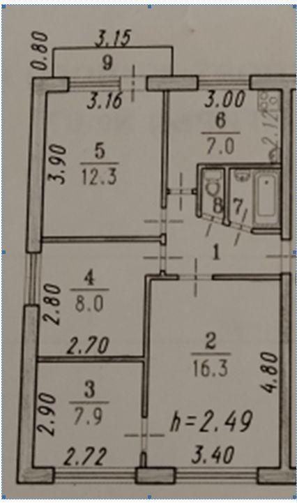 3-комнатная 59.6 м2 в ЖК undefined корпус null этаж 4