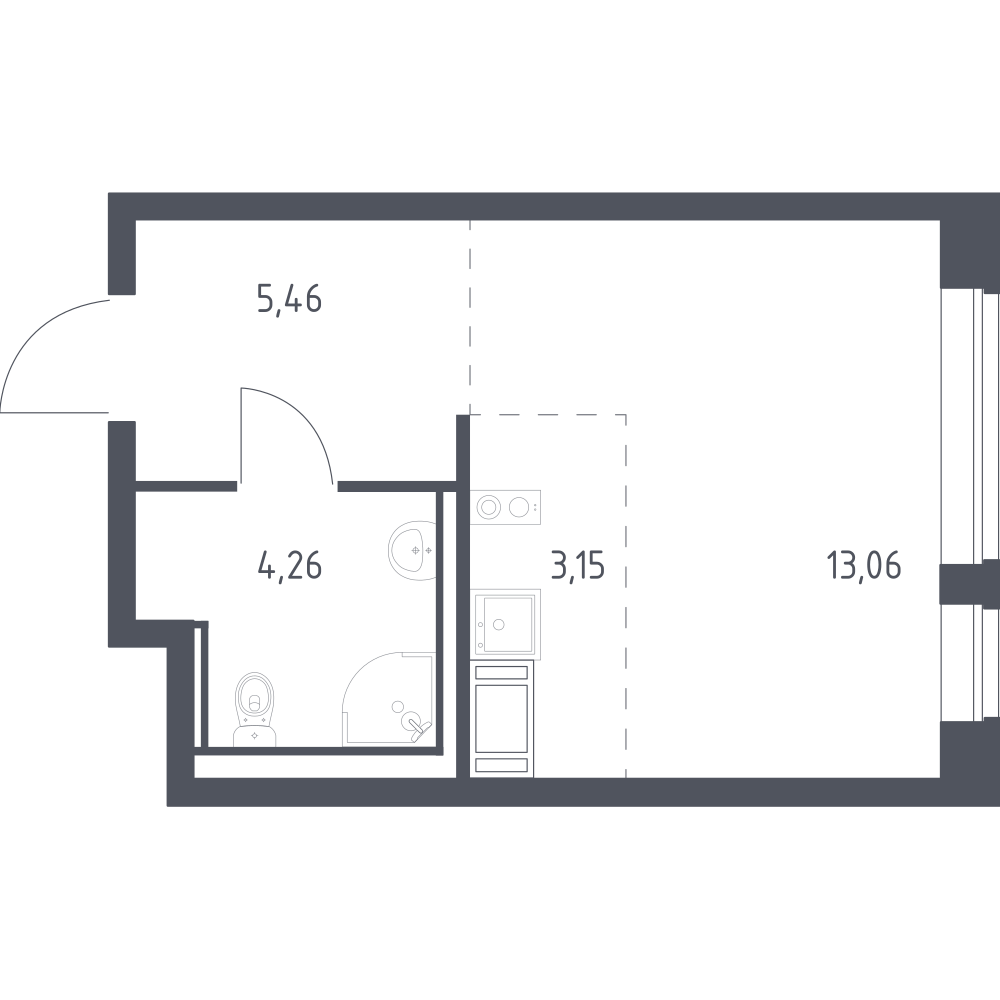 Студия 25 м2 в ЖК Новое Колпино корпус null этаж 6