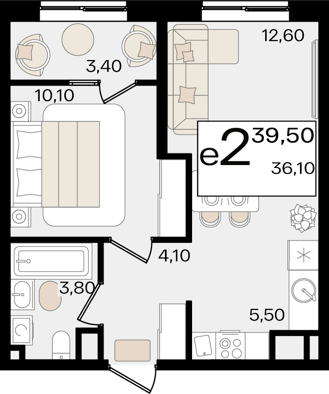 Студия 39 м2 в ЖК Патрики корпус null этаж 11