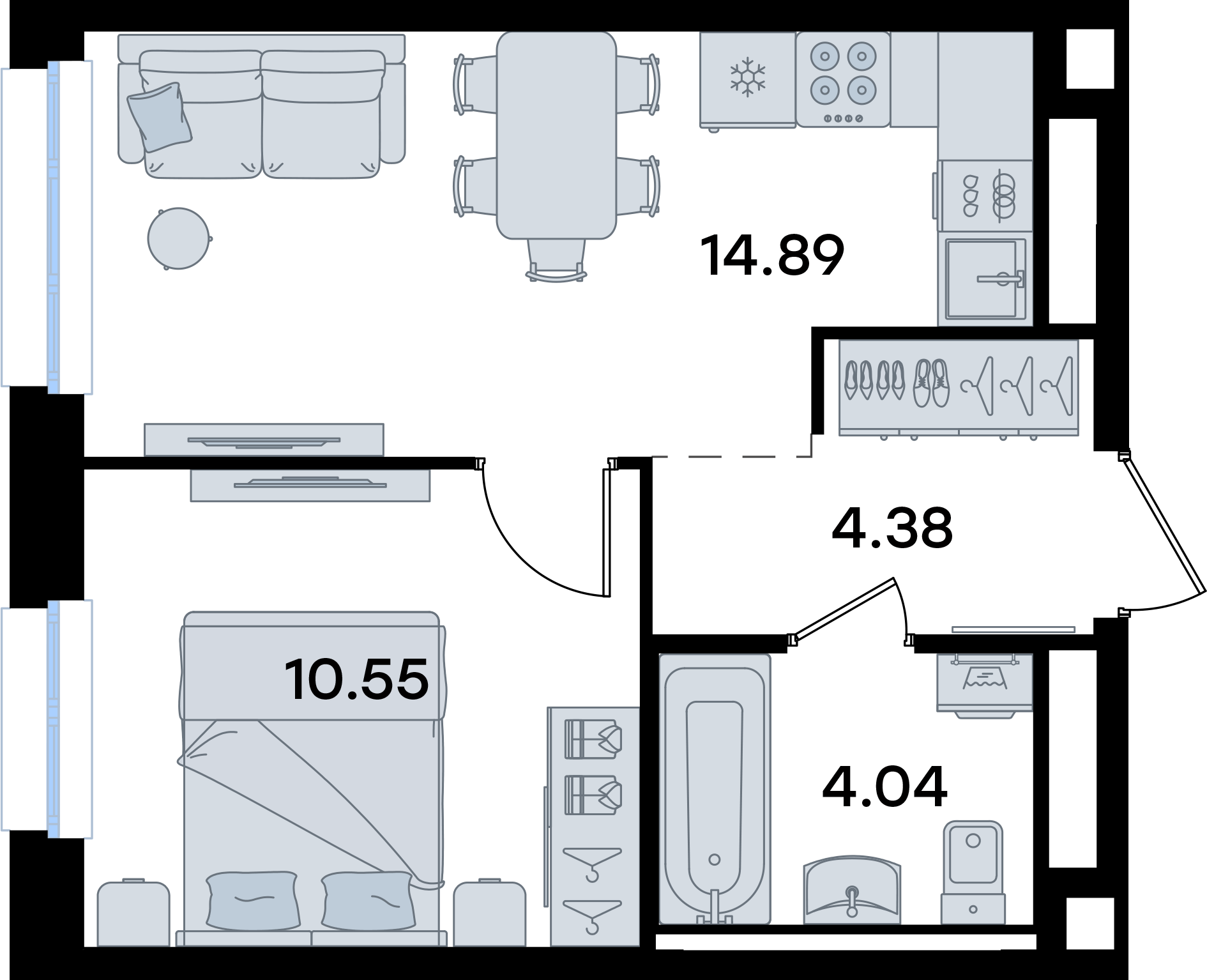1-комнатная 33 м2 в ЖК Экосити корпус null этаж 8
