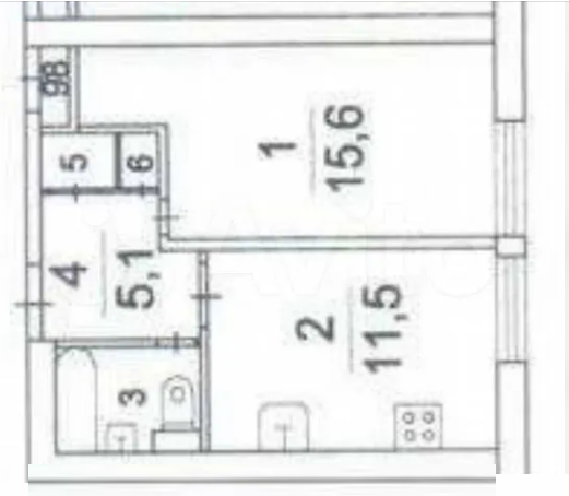 1-комнатная 38 м2 в ЖК undefined корпус null этаж 12