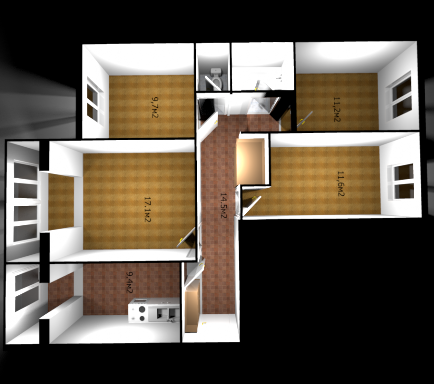 4-комнатная 80.5 м2 в ЖК undefined корпус null этаж 5